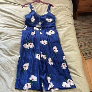 A New Day Target Blue Floral Jumpsuit— Medium